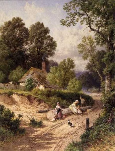 Vihreä kaista (vesiväri paperilla) tekijältä Myles Birket Foster