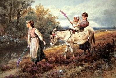 The Ride Home (akvarelli vartalovärillä paperille) tekijältä Myles Birket Foster