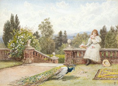 Terassi (akvarelli) tekijältä Myles Birket Foster