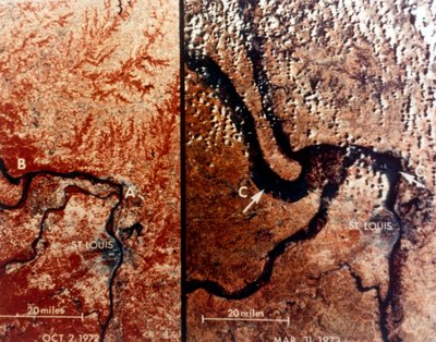 Maa avaruudesta - Mississippi-joki ja St Louis, USA, 1980-luku. tekijältä NASA Images