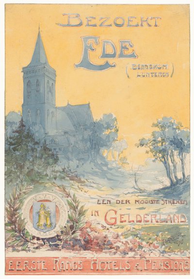 Vierailee Edessä, yhdellä Gelderlandin kauneimmista alueista (alkuperäinen nimi esineessä) tekijältä N.M. Kolsteren (signed by artist)