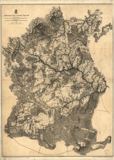 Appomattoxin oikeustalo. [1865] tekijältä N. Michler