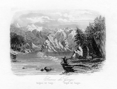 Gangesin lähde, Intia, 1840 tekijältä N. Remond