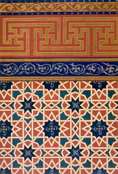 Arkkitehtoninen sisustus, mosaiikkityöt, mukaan lukien rajaus, pub.1883. tekijältä N. Simakoff