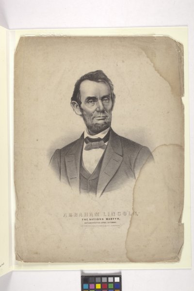 Abraham Lincoln (käsinvärjätty litografia) tekijältä N. and Ives J.M. (1824 95) Currier