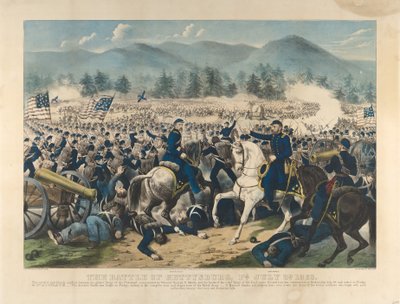 Gettysburgin taistelu, Pa., 3. heinäkuuta tekijältä Currier and Ives