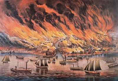 Chicagon suuri palo tekijältä Currier and Ives