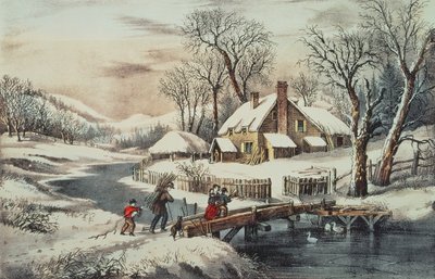 The Ingleside Winter, pubi. kirjoittanut Currier & Ives (tulostus) tekijältä N. Currier and Ives J.M.