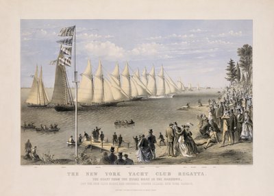 New York Yacht Clubin regatta tekijältä Currier and Ives