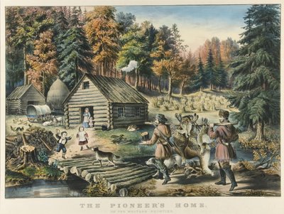 Pioneerin koti länsirajalla tekijältä Currier and Ives