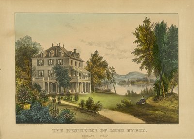 Lord Byronin asuinpaikka (käsinvärjätty litografia) tekijältä Currier and Ives