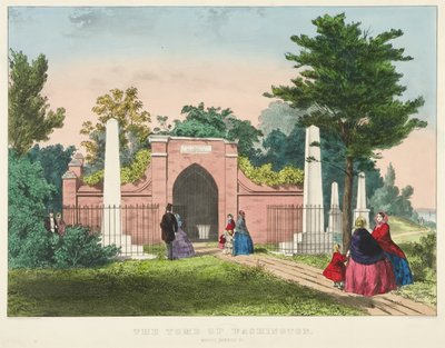 Washingtonin hauta, Mount Vernon, Virginia (värilitografia) tekijältä Currier and Ives
