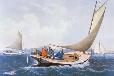 Sinisten kalojen uistelu Mainen rannikolla tekijältä Currier and Ives