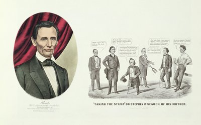 Hon. Abraham Lincoln, Yhdysvaltain 16. presidentti, 1860 tekijältä N. and Ives, J.M. Currier