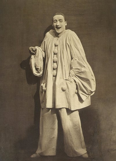 Pierrot Laughing (ranskalainen miimi Charles Deburau), kuva Gaspard-Felix Tournachon eli Nadar, c. 1855 tekijältä Nadar