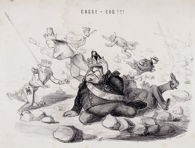 Dareneck!!! (Niskakatko). Gabriel Aubertin litografia, pariisilainen kirjapaino, joka julkaisee La Caricature -sanomalehteä tekijältä Nadar