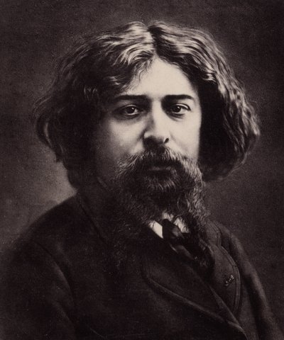 Ranskalaisen kirjailijan Alphonse Daudetin (1840-1897) muotokuva (kuva) tekijältä Nadar
