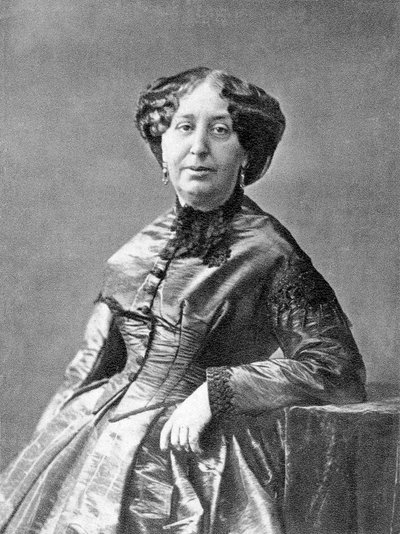 kirjailija George Sand (1804-1876) c. 1860, kuva Nadar toukokuuta 1852 tekijältä Nadar