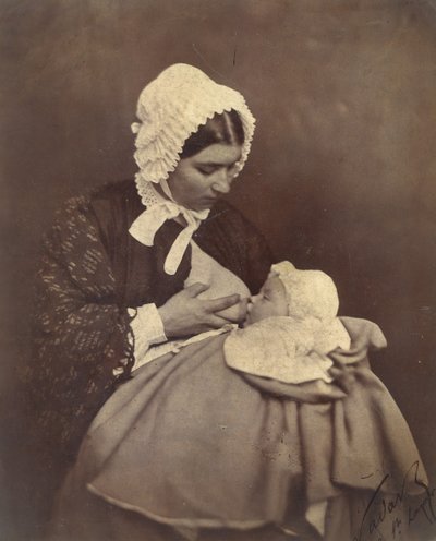 [Paul Nadar sairaanhoitajansa rinnassa], 1856. tekijältä Nadar