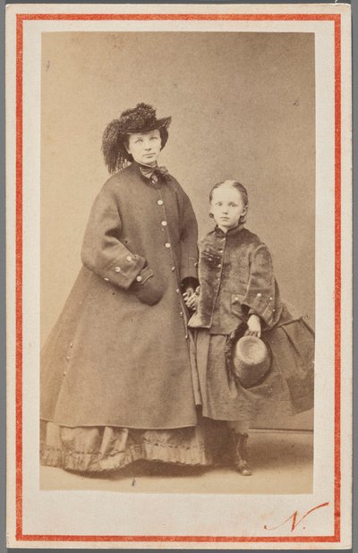 Muotokuva Jadwiga Garczyńskasta, o.s. Pruszak (1834-1917), tyttärensä kanssa tekijältä Nadar