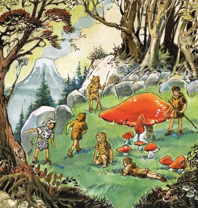 Kadonneet pojat, kuvitus J.M. Barrien Peter Pan -teoksesta (guassi paperille). tekijältä Nadir Quinto
