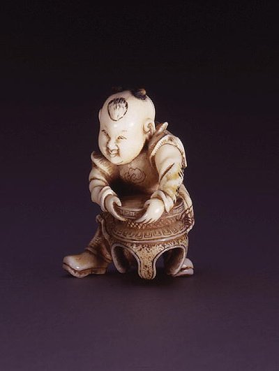 Netsuke ja päivä c Chin g Akarako, n. 1830 (Evory) tekijältä Nagahama Sokei