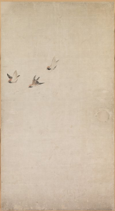 Pennut, varpuset ja krysanteemit, 1754-1799. tekijältä Nagasawa Rosetsu