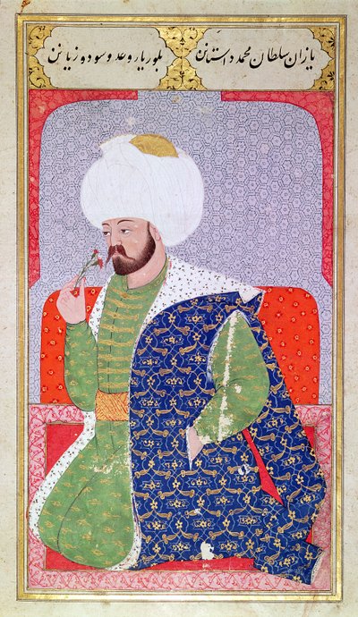 Ms Hazine.1563 Mehmed II (1432-1481), "Semailname":stä, 1579 (mustetta ja kultalehtiä perunakalvolla) tekijältä Nakkaş Osman