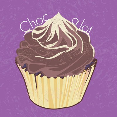 Choc A Lot Cup Cake, 2019, digitaalinen taide tekijältä Nancy Moniz Charalambous