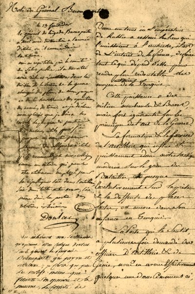 Kenraali Bonaparten muistiinpano, 13. syyskuuta 1795, 1921. tekijältä Napoleon Bonaparte I