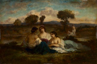 The Bathers, vuoden 1847 jälkeen (öljy puulle) tekijältä Narcisse Virgile Diaz de la Peña