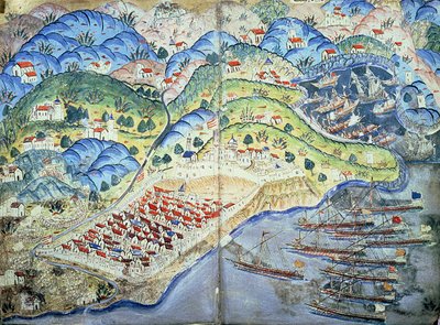TSM H.1608 Näkymä Nizzasta, "Suleymannamesta" (Suleymanin elämä) 1545 tekijältä Nasuh Al Silahi
