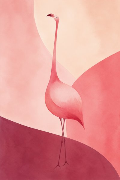 Elegantti vaaleanpunainen flamingo tekijältä Natalie Bruns