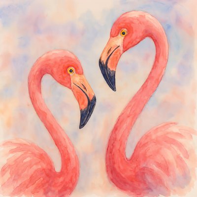 Rakastavat vaaleanpunaisia flamingoja tekijältä Natalie Bruns