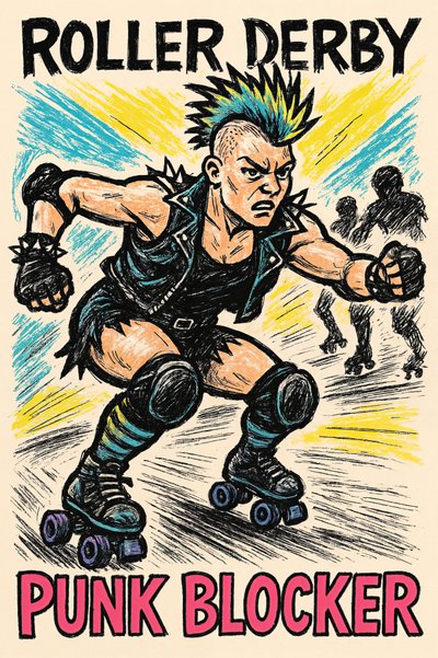 Roller Derby Punk Blocker tekijältä Natalie Bruns