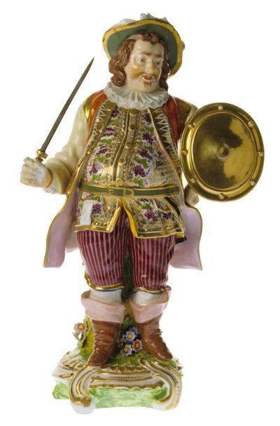 Englannin 1700-luvun posliininen keraaminen näyttelijä David Garrickin hahmo. tekijältä Nathan Benn