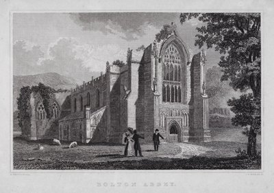 Bolton Abbey (kaiverrus) tekijältä Nathaniel (after) Whittock
