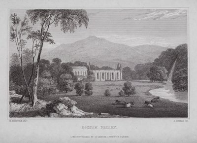Bolton Priory (kaiverrus) tekijältä Nathaniel (after) Whittock