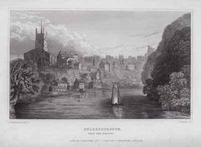 Knaresborough, sillalta (kaiverrus) tekijältä Nathaniel (after) Whittock