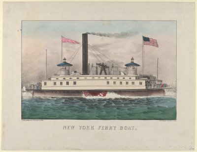 New York Ferry Boat, n. 1860-65, n. 1860-65. Tekijät: Nathaniel Currier, James Merritt Ives, Currier ja Ives. tekijältä Currier and Ives
