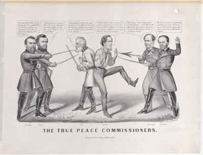 The True Peace Commissioners, 1865., 1865. Tekijät: Nathaniel Currier, James Merritt Ives, Currier ja Ives. tekijältä Currier and Ives
