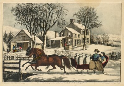 Winter Morning in the Country, 1873., 1873. Tekijät: Nathaniel Currier, James Merritt Ives, Currier ja Ives. tekijältä Currier and Ives