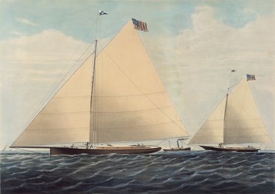 Cutter Yacht Scud of Philadelphia – mallinnut Robert L. Stevens, Esq., 1855. tekijältä Nathaniel Currier