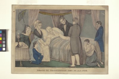 Death of Washington (käsinvärinen litografia) tekijältä Nathaniel Currier