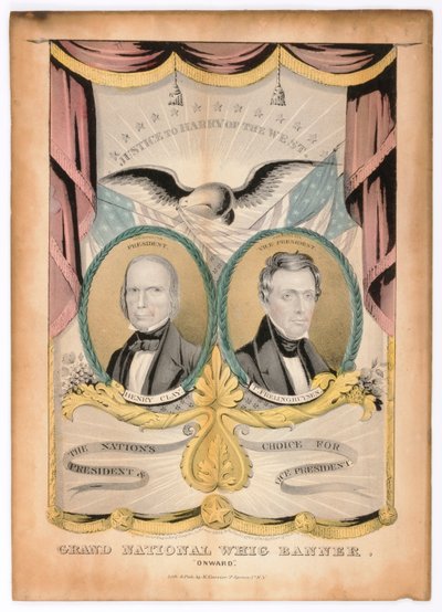 Grand National Whig Banner, "Eteenpäin" tekijältä Nathaniel Currier