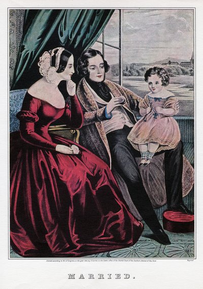 Naimisissa, 1845. tekijältä Nathaniel Currier