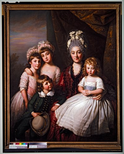 Lady Cooper lastensa ympäröimänä, päiväämätön (kankaalle) tekijältä Nathaniel Dance