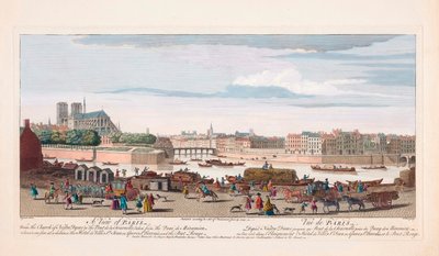 1700-luvun näkymä Pariisista, Ranskasta (kaiverrus) tekijältä Nathaniel Parr