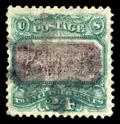 24c Itsenäisyysjulistus G Grill invert error single, 1869. tekijältä National Bank Note Company