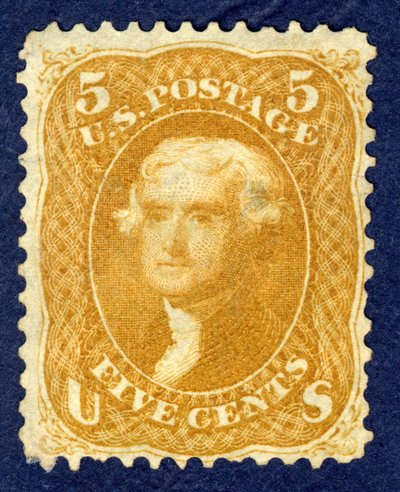 5c Jeffersonin single, 1861. tekijältä National Bank Note Company